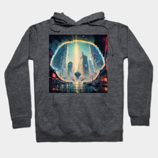 Panda Bear Hidden Image in Cityscape Hoodie